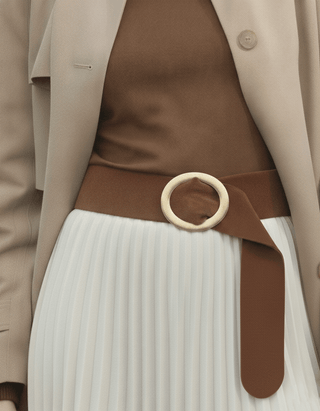 Sienna Suede Wrap Belt with Oversized Oval Buckle - Belt - mostwantedusa