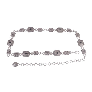 Silver Aztec Design Chain Belt