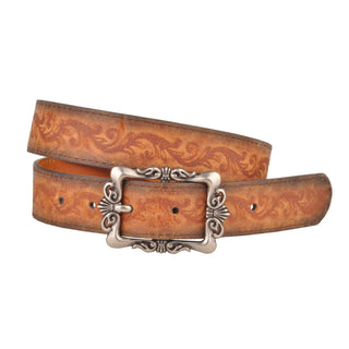 Silver Filigree Buckle Leather Belt - Belt - mostwantedusa