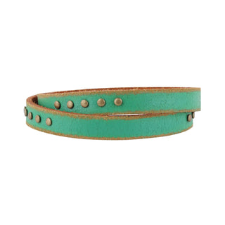 Simple Studded Double Wrap Leather Bracelet - Bracelet - mostwantedusa