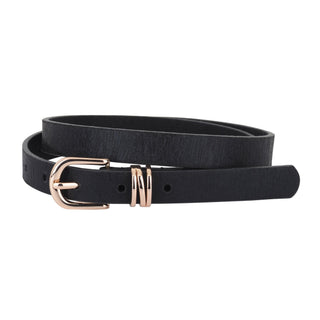 Skinny Shimmer Leather Gold Buckle Belt - Belt - mostwantedusa