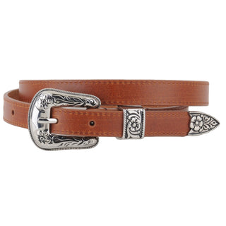 Skinny Western Silver Hardware Belt - Belt - mostwantedusa