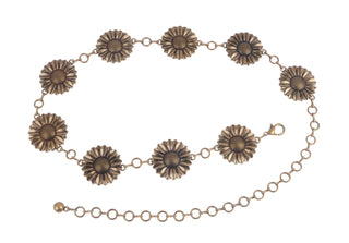 Sunflower Floral Concho Chain Belt - Belts - mostwantedusa