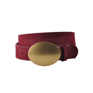 The Oval Plate Suede Belt - Belt - mostwantedusa