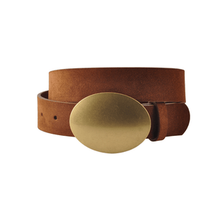 The Oval Plate Suede Belt - Belt - mostwantedusa