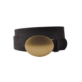 The Oval Plate Suede Belt - Belt - mostwantedusa