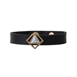 Triangle Marble Stone Leather Bracelet - Bracelet - mostwantedusa