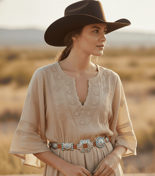 Turquoise Dottie Floral Concho Belt - Belt - mostwantedusa