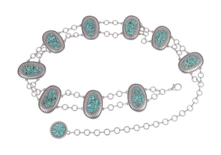 Turquoise Pebbled Stone Concho Belt - Belts - mostwantedusa