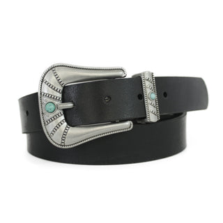 Turquoise Stone Buckle Leather Belt - Belt - mostwantedusa