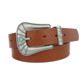 Turquoise Stone Buckle Leather Belt - Belt - mostwantedusa