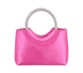 Vibrant Satin Crossbody Bag with Rhinestone Handle - Handbag - mostwantedusa