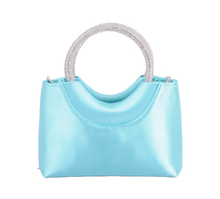 Vibrant Satin Crossbody Bag with Rhinestone Handle - Handbag - mostwantedusa