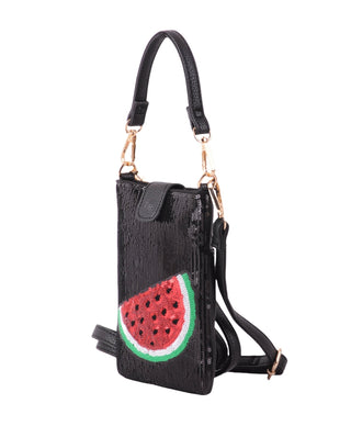 Watermelon Sequin Cell Phone Wristlet - Handbag - mostwantedusa