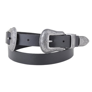 Western Double Buckle Leather Belt - Belt - mostwantedusa