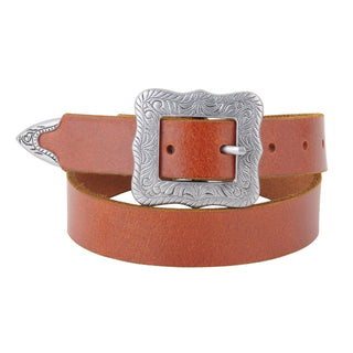 Western Square Buckle Leather Belt - Belt - mostwantedusa