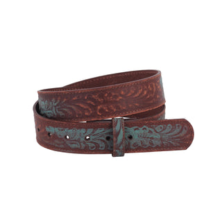 Western Tooled Snap On Belt Strap - Belts - mostwantedusa