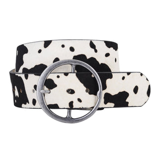 Wide Cow Print Calf Hair Belt - Belt - mostwantedusa