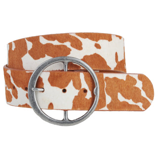 Wide Cow Print Calf Hair Belt - Belt - mostwantedusa