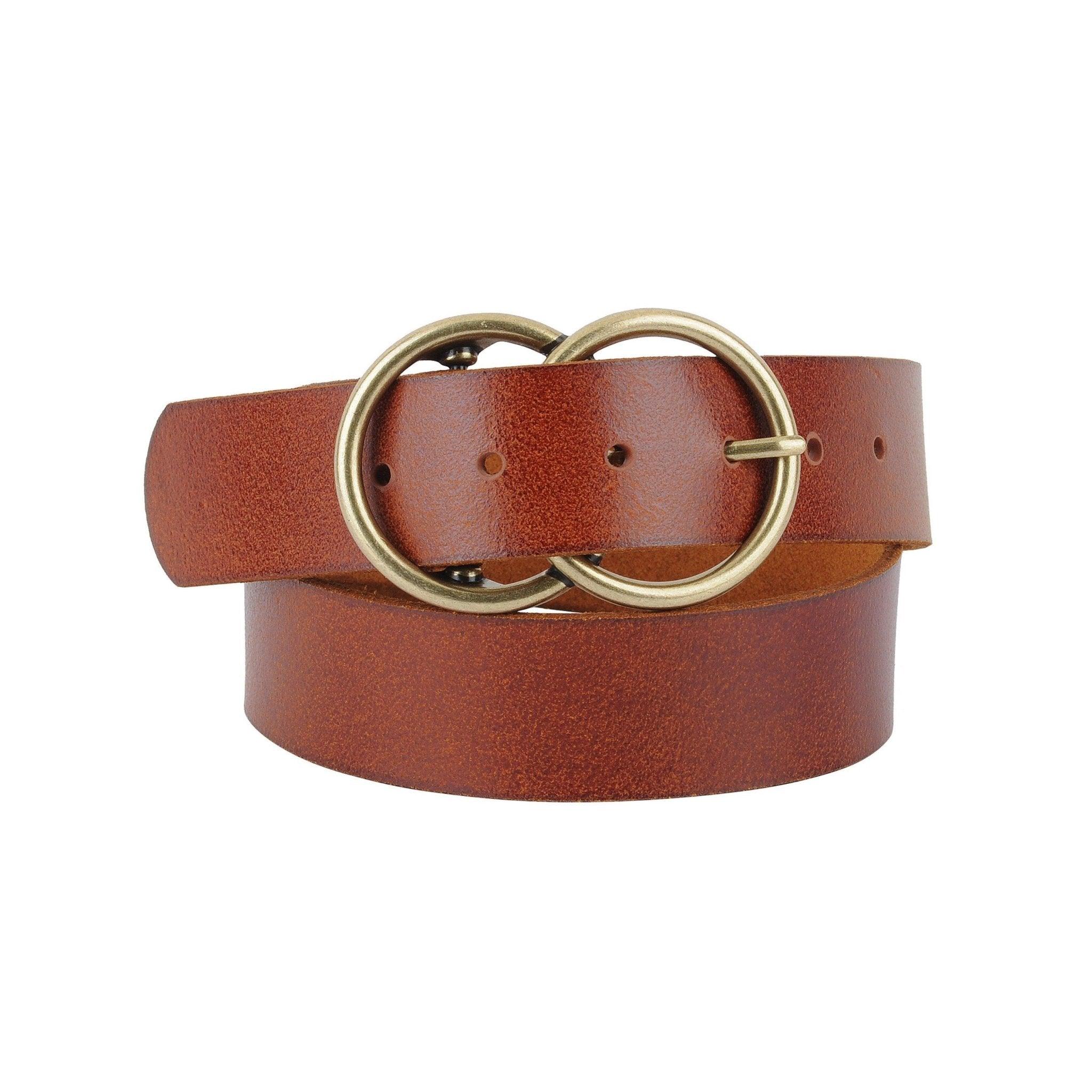 Wide Harmony Buckle Leather Belt