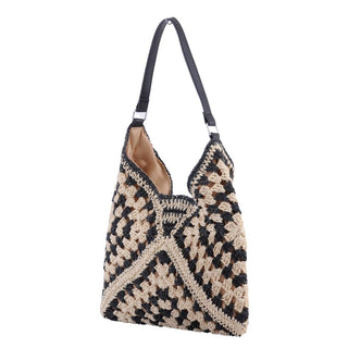 Woven Triangular Patterned Tote - Handbag - mostwantedusa