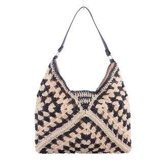 Woven Triangular Patterned Tote - Handbag - mostwantedusa