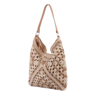 Woven Triangular Patterned Tote - Handbag - mostwantedusa