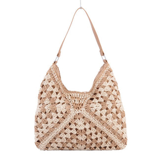 Woven Triangular Patterned Tote - Handbag - mostwantedusa