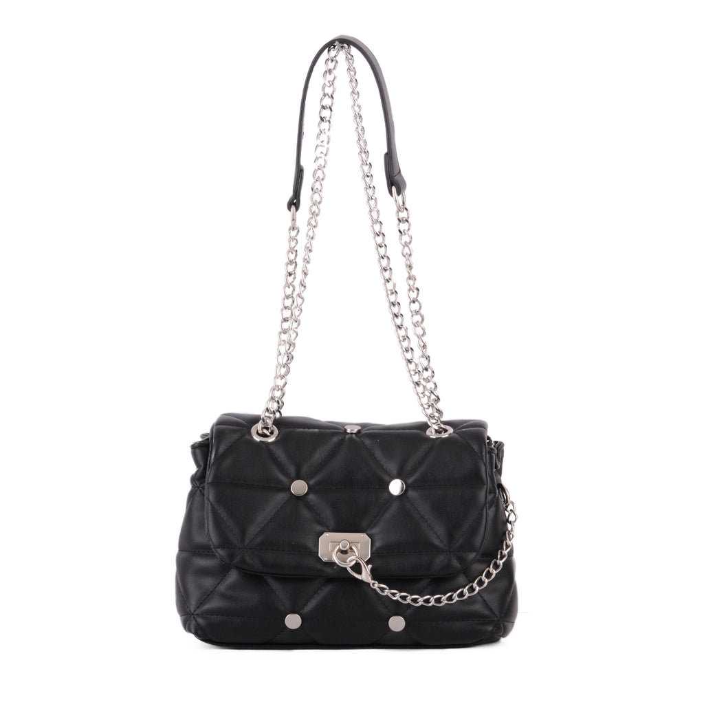Stud Quilted Chain Link Crossbody - mostwantedusa