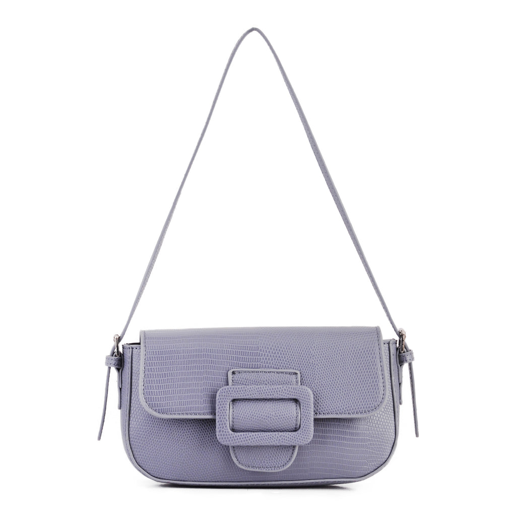 Women - Lizard Print Buckle Baguette - mostwantedusa