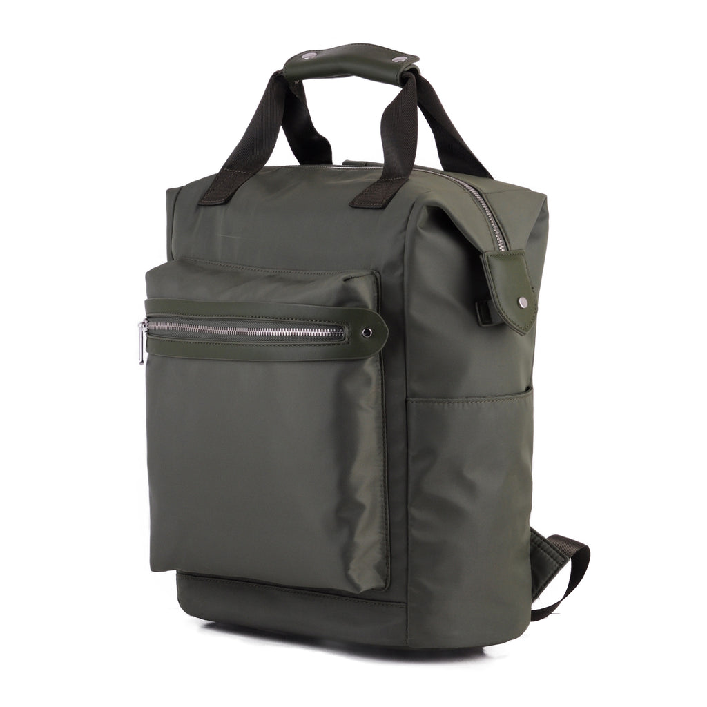 Side of Army Green Lightweight Nylon Backpack | Most Wanted USA