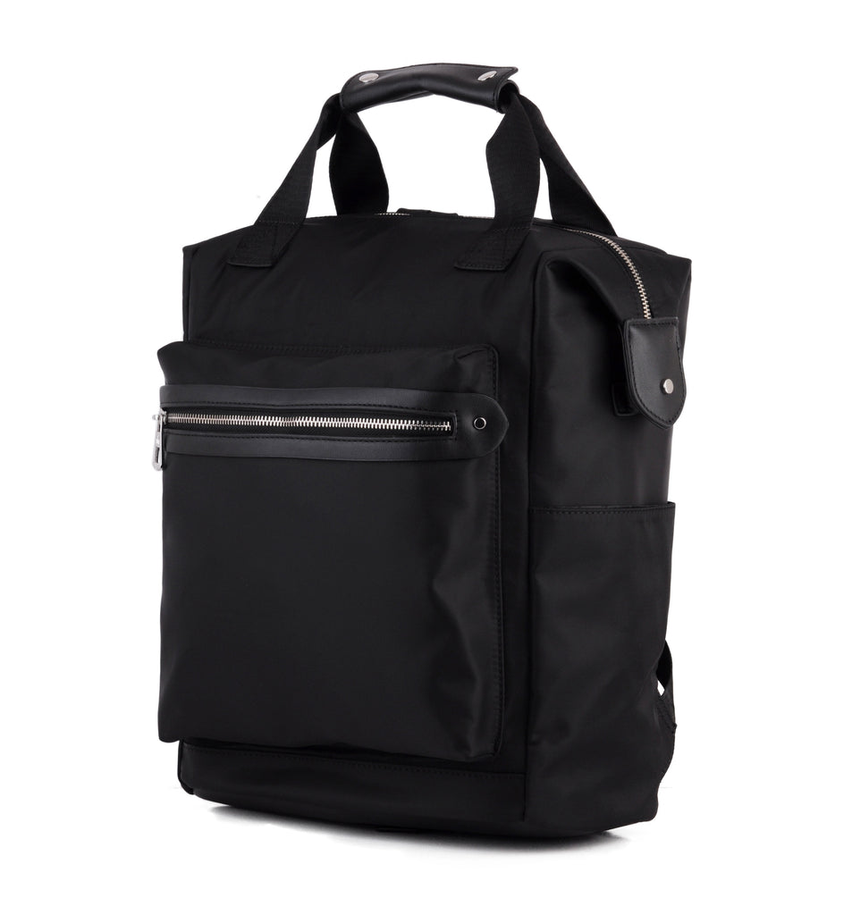Side of Black Lightweight Nylon Backpack | Most Wanted USA