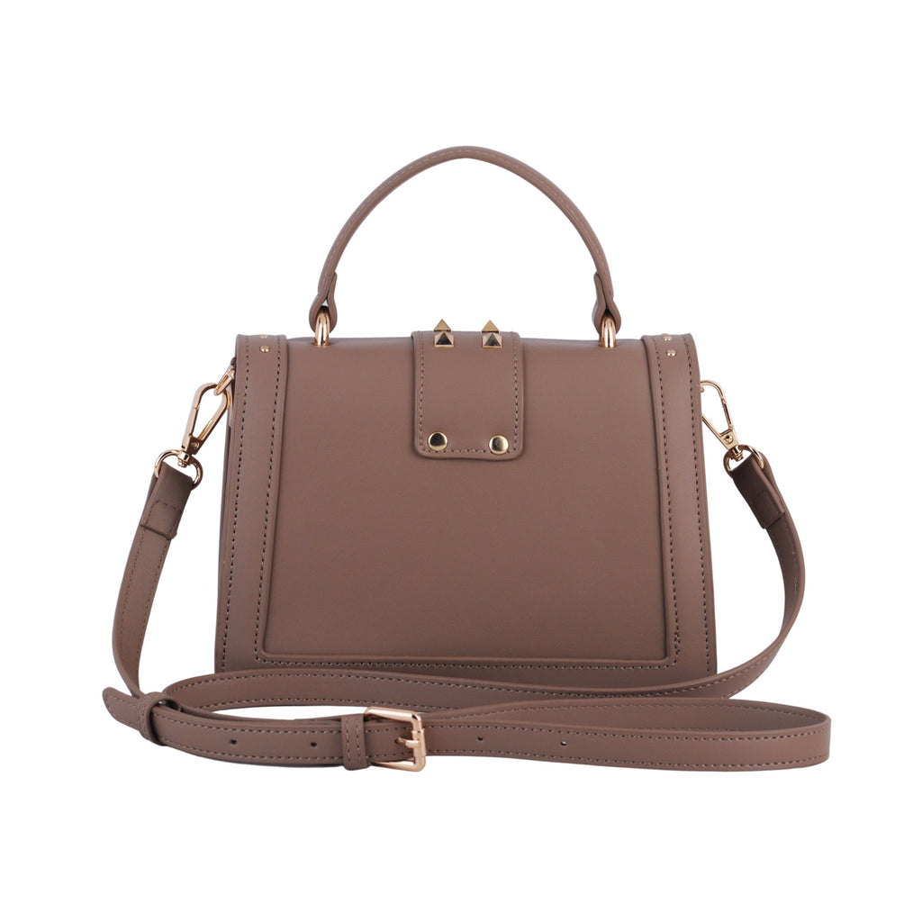 Women - Studded Rhinestone Flap Satchel - mostwantedusa