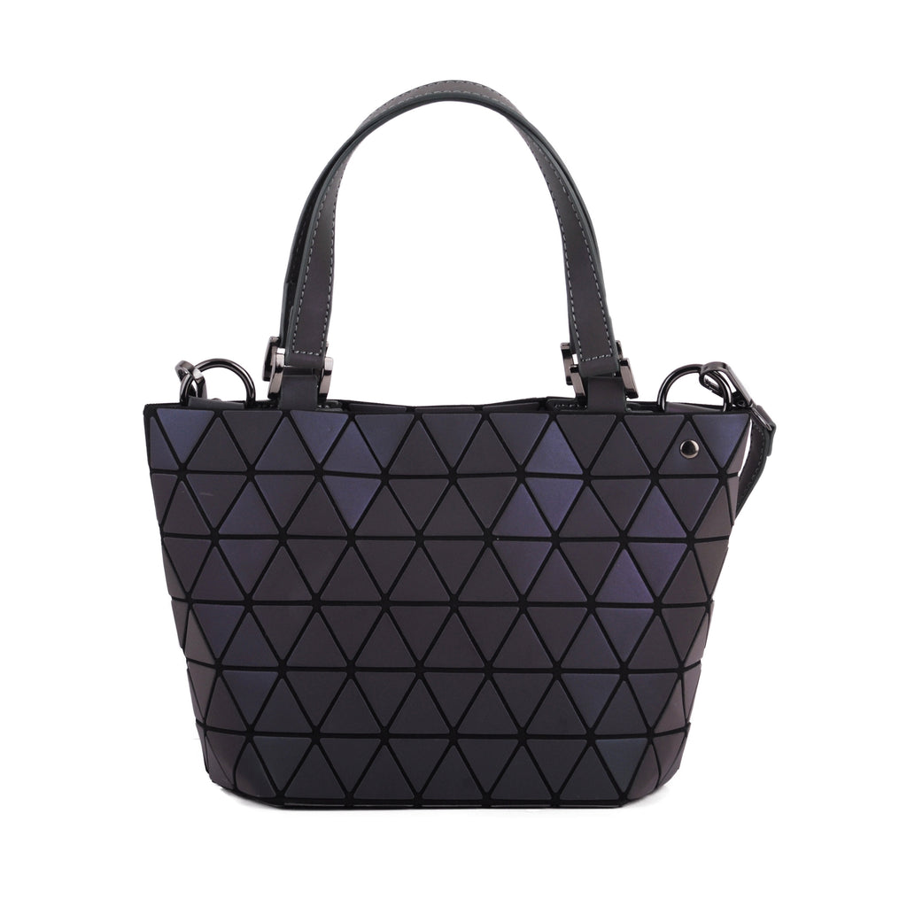 Front of Dark iIridescent Small Flexible Geometric Matte Tote Crossbody | Most Wanted USA