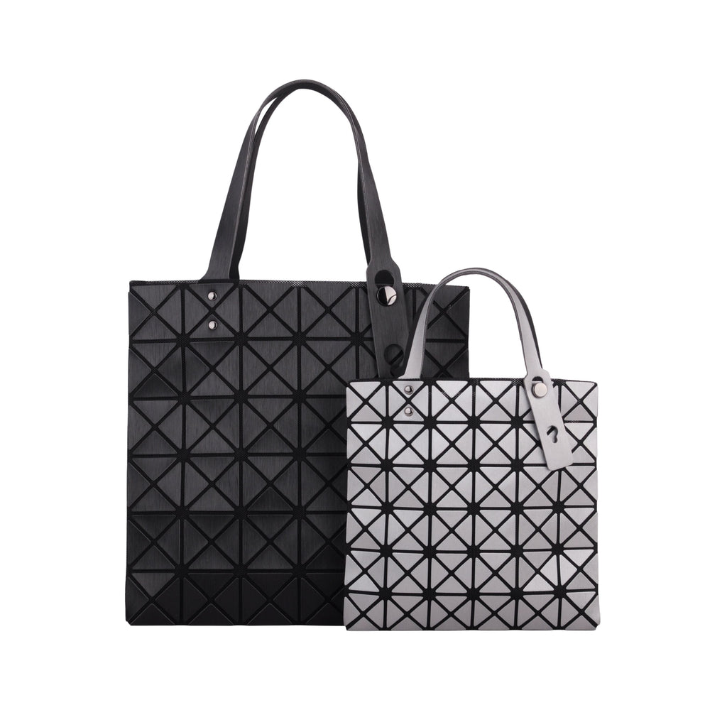Front of Black Mommy and Me Geometric Matte MIni Tote Bag | Most Wanted USA