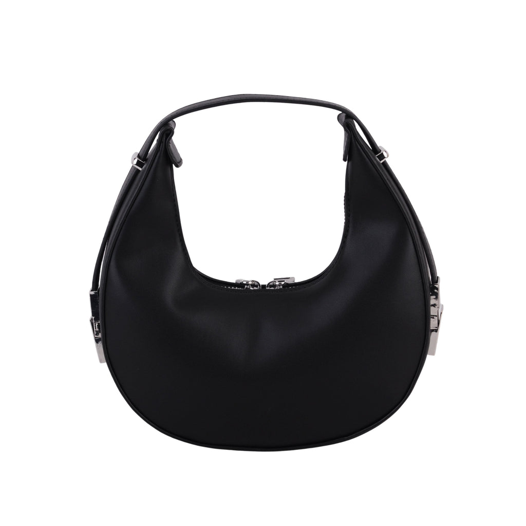 Back of Black Mini Convertible Moon Hobo Bag | Most Wanted USA