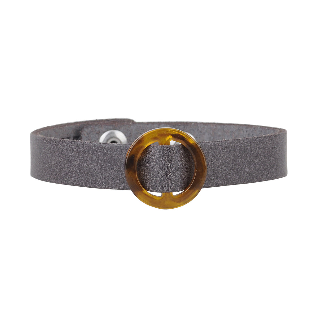 Circle Resin Ornament Bracelet  with Snap Closure - mostwantedusa