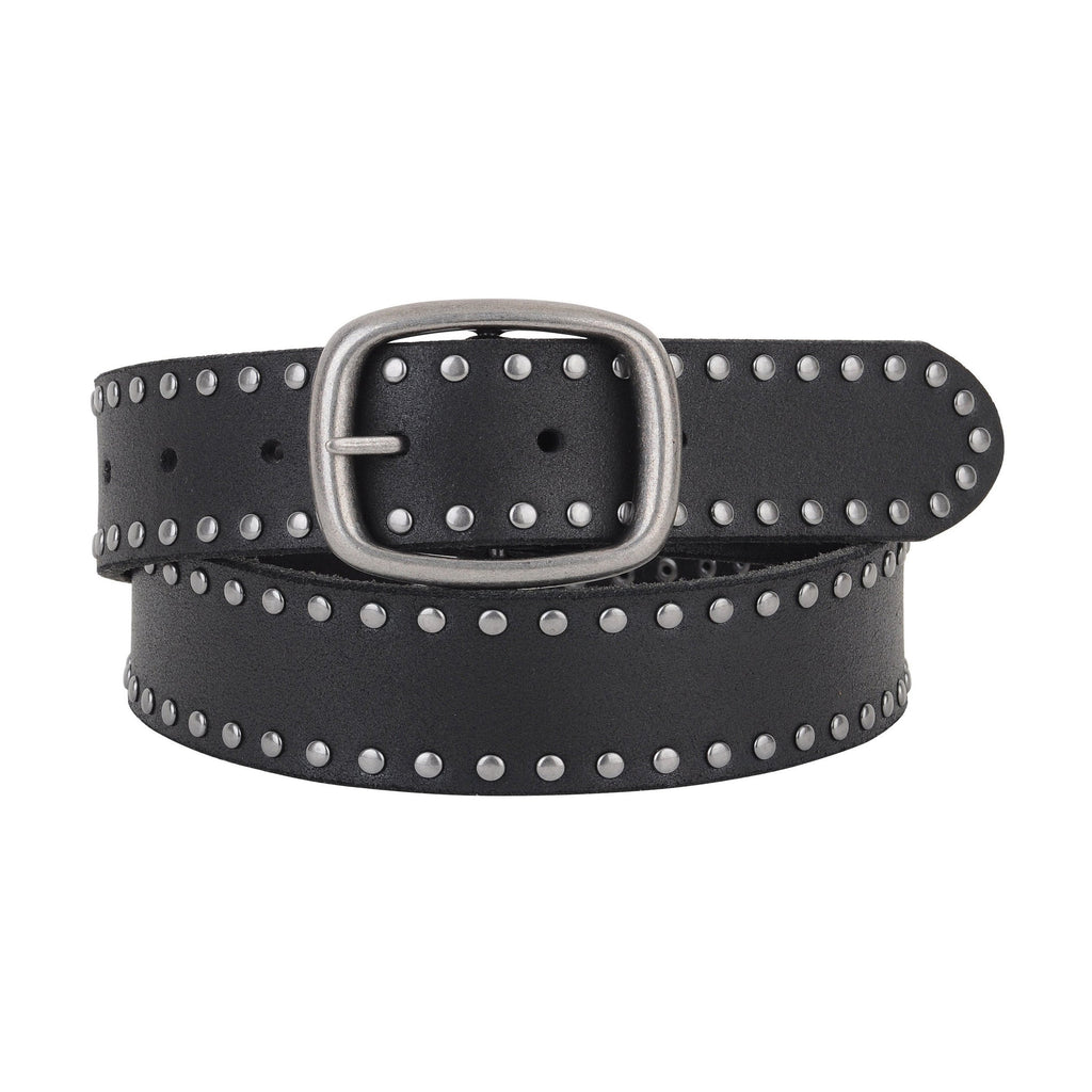 Grunge Stud Lined Leather Belt - mostwantedusa