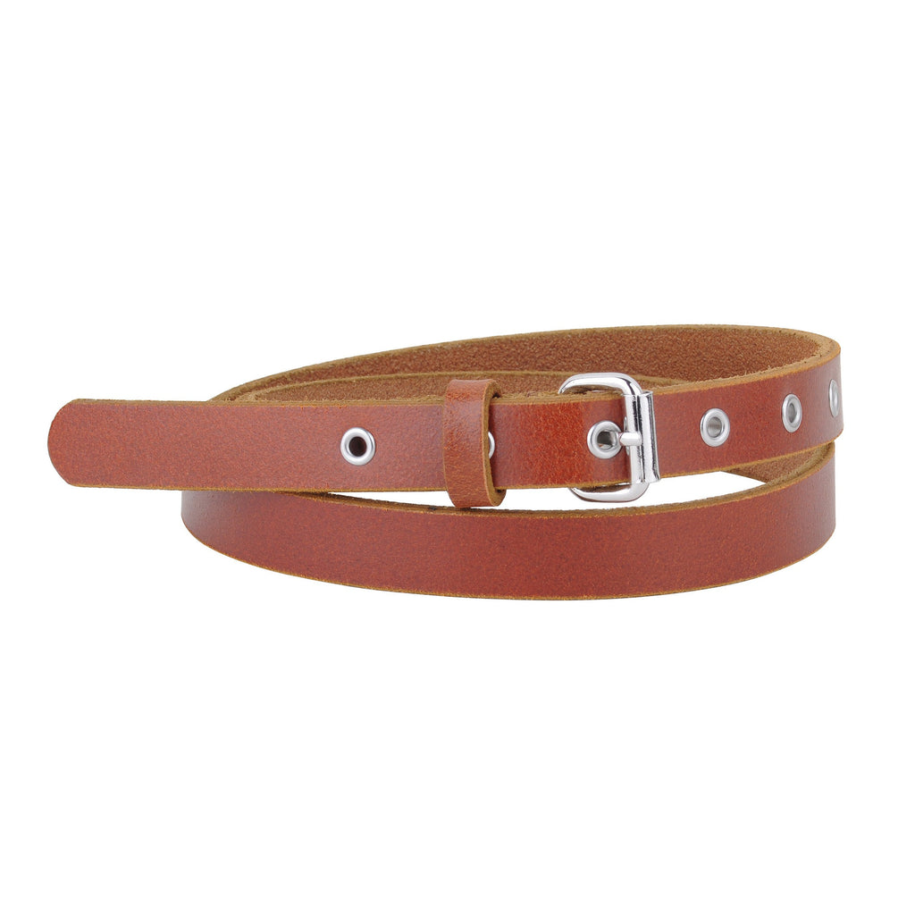 Classic Skinny Grommet Leather Belt - mostwantedusa