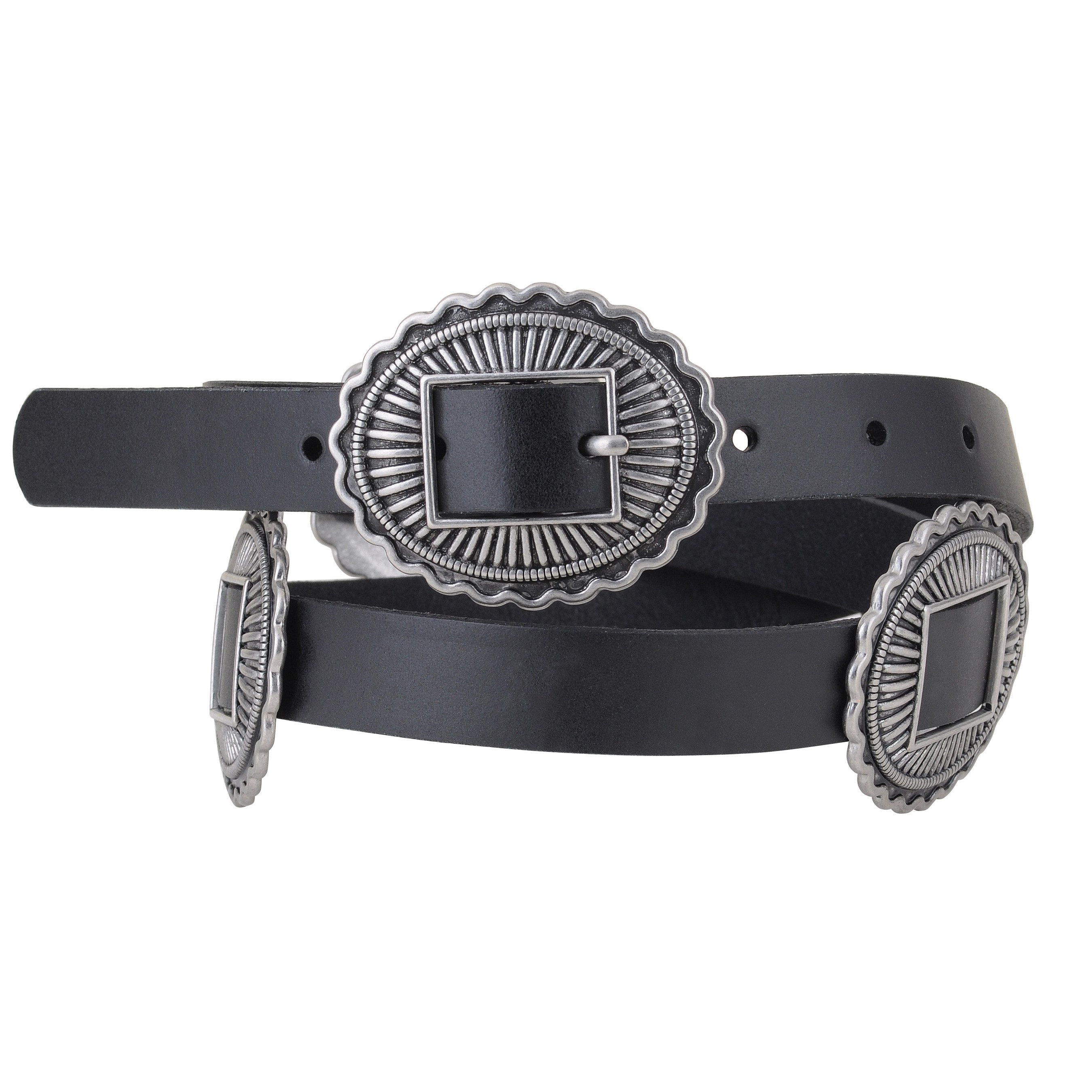 Black Leather Belt With Buc-ee's Conchos 28,30,40,46,56