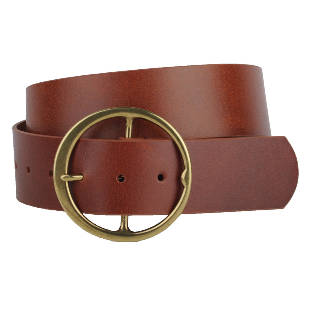 Classic Wide Genuine Leather Round Buckle Belt - mostwantedusa