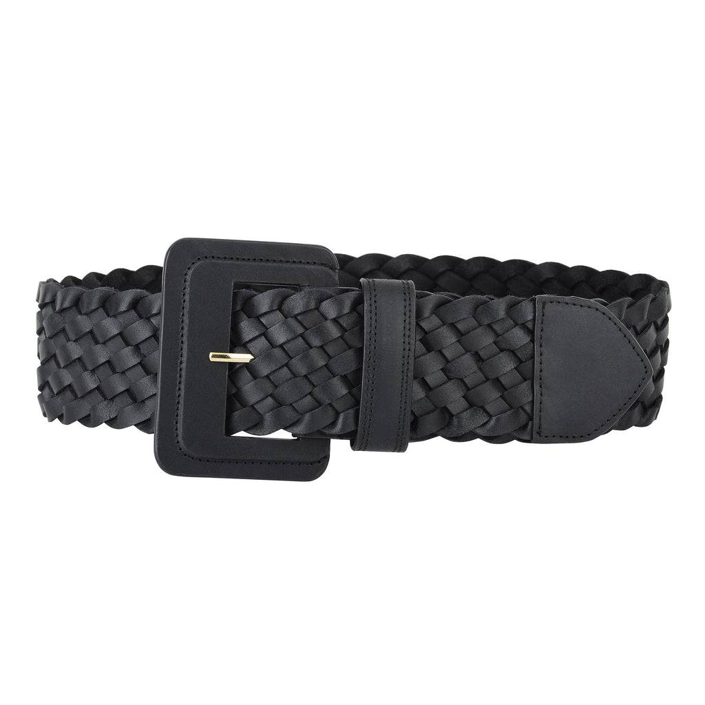 Wide Woven Braided Leather Belt - mostwantedusa