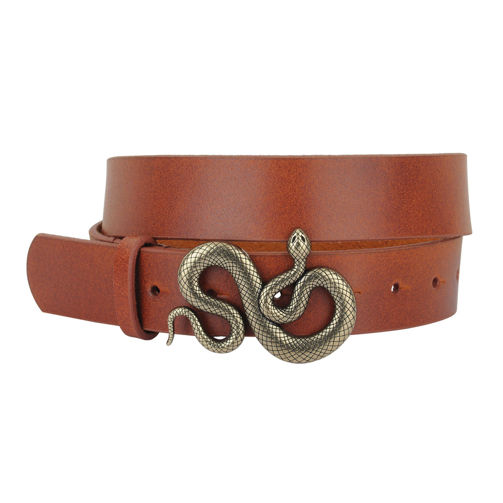 Snake Buckle Leather Belt - mostwantedusa