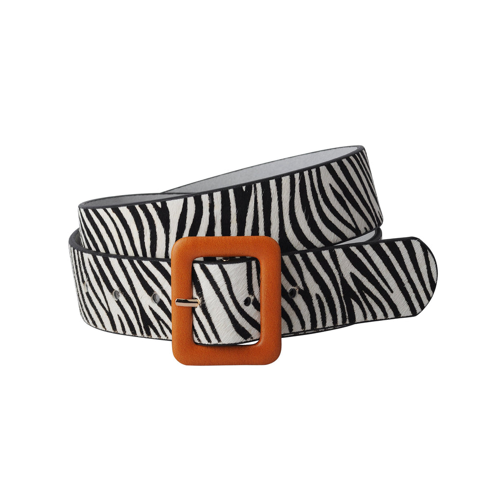 Zebra Calf Hair Belt with PU Leather Buckle - mostwantedusa