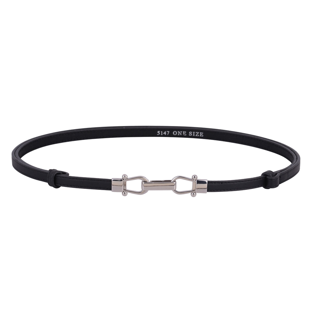 Buckled Black Adjustable Sliding Belt with Equestrian Clasp Buckle | Most Wanted USA